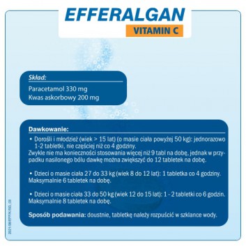 EFFERALGAN VITAMIN C 200 mg, tabletki musujące, 20 sztuk