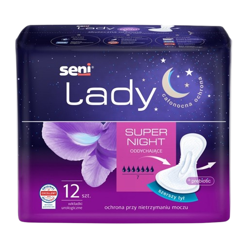 Seni Lady Super Night, wkładki urologiczne, 12 sztuk