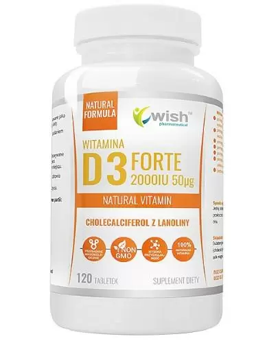 Wish Witamina D3 Forte 2000 IU 120 tabletek zdjęcie