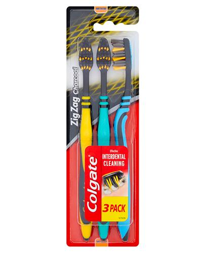 Colgate Zig Zag Charcoal Medium Szczoteczka do zębów - 3 sztuki zdjęcie