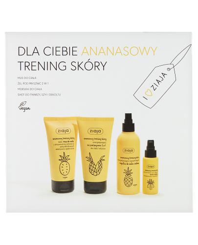 Ziaja Ananasowy Zestaw Okolicznościowy mus do ciała 160 ml + żel pod prysznic 2w1 160 ml + mgiełka do ciała 200 ml + shot do twarzy, szyi i dekoltu 50 ml [ZESTAW] zdjęcie