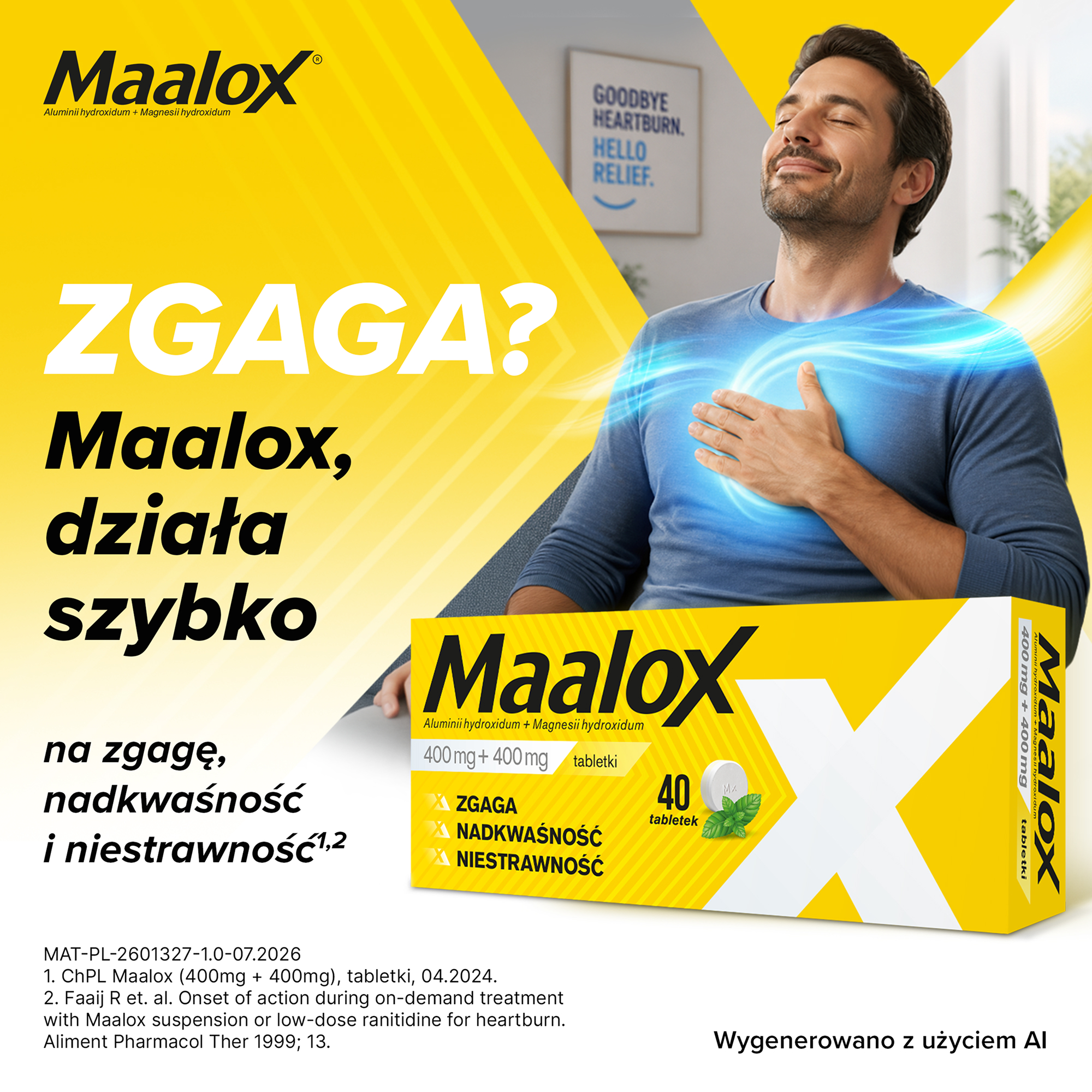 Maalox 400 mg + 400 mg 40 tabletek