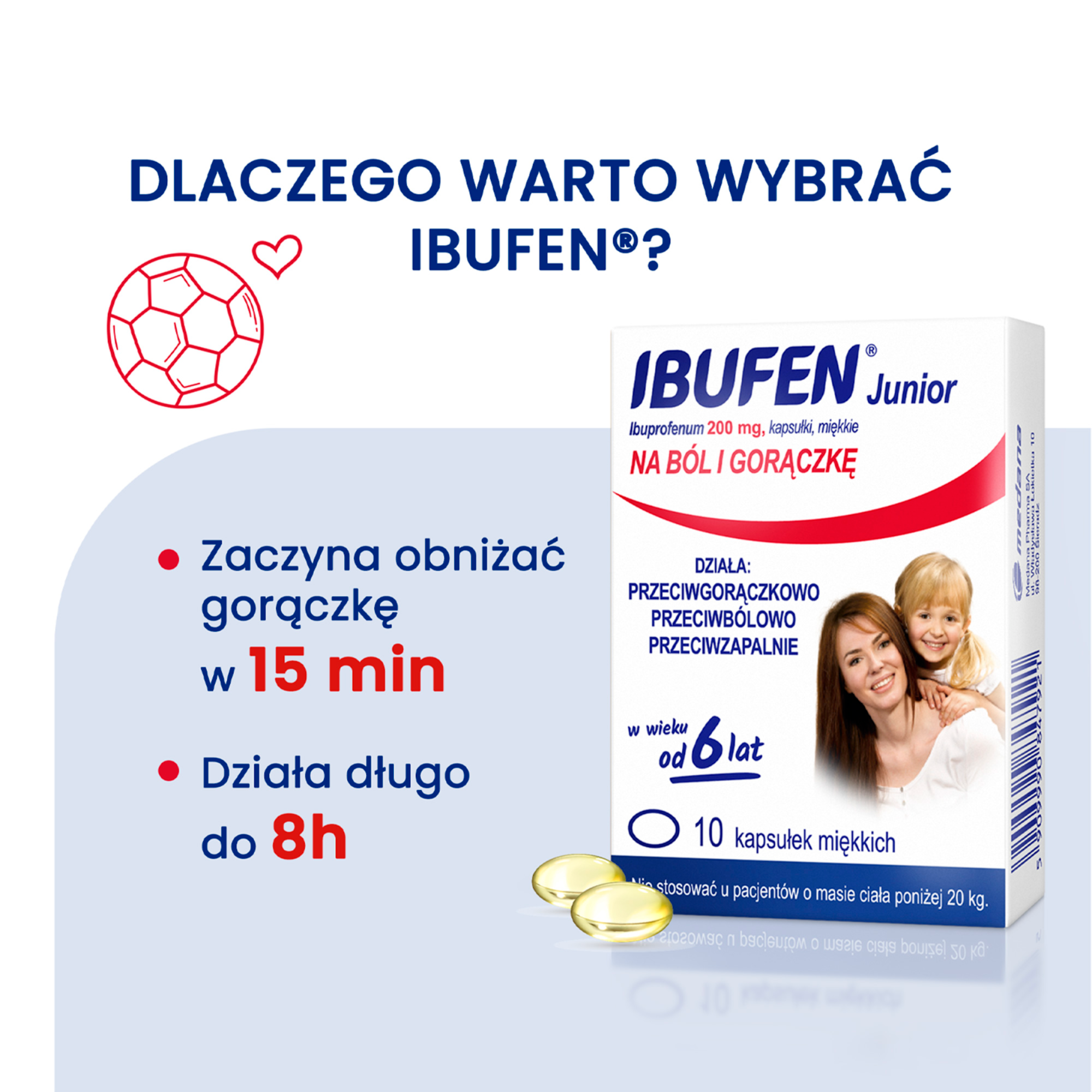Ibufen Junior, 200 mg, kapsułki miękkie, 10 sztuk
