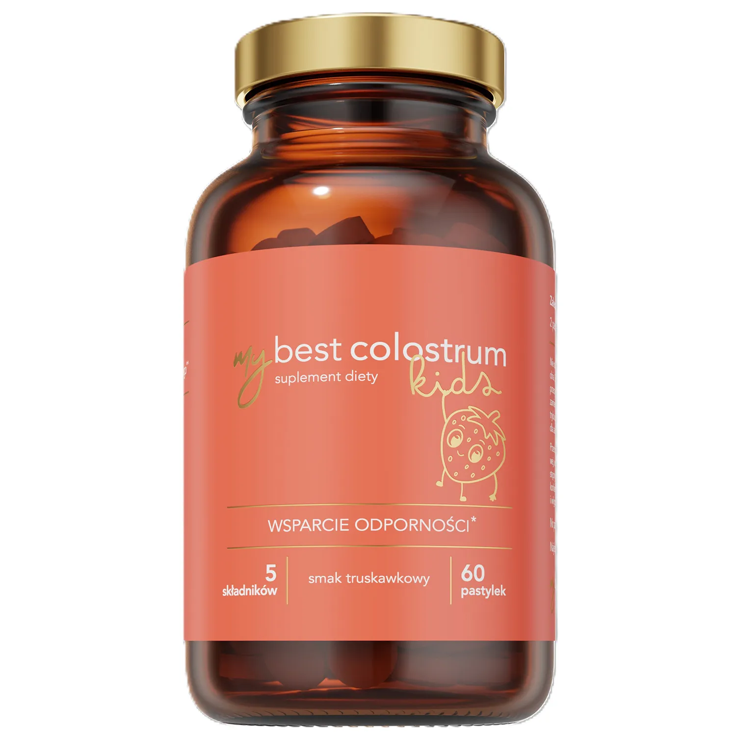 MyBestColostrum KIDS smak truskawkowy, 60 pastylek do ssania zdjęcie