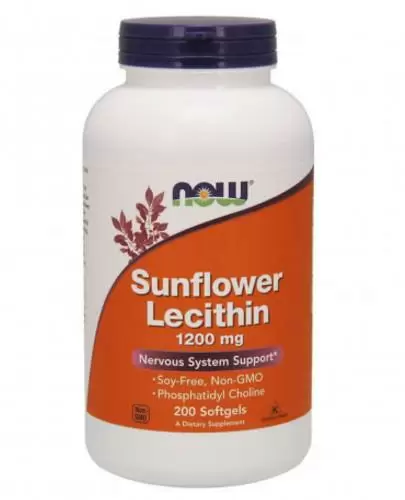 NOW Foods Sunflower Lecithin 1200 mg 200 kapsułek miękkich zdjęcie