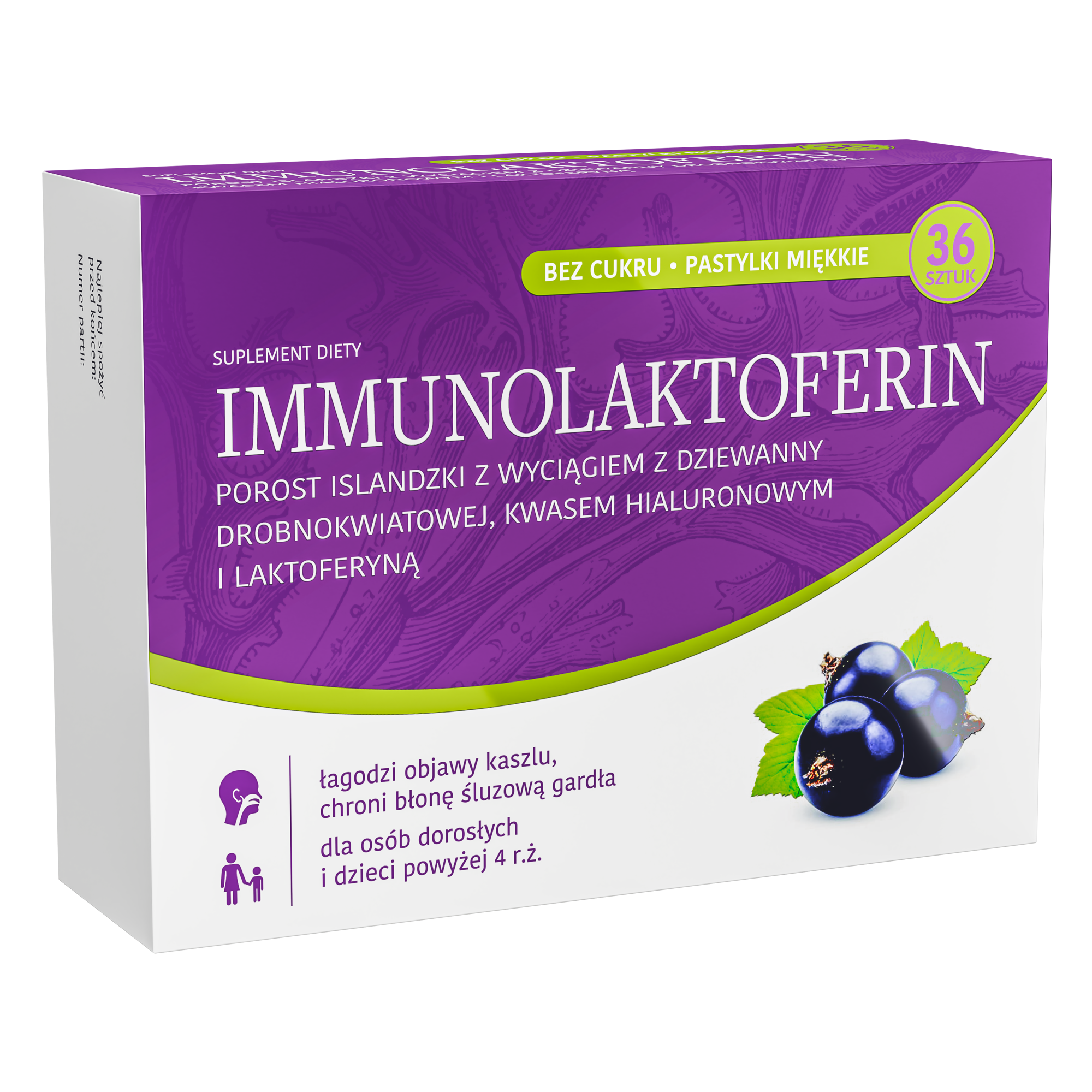 Immunolaktoferin pastylki miękkie, 36 sztuk