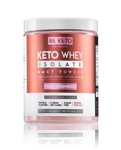 BeKeto Keto Whey isolate + MCT Fresh Strawberry, 300 g, cena, opinie, właściwości zdjęcie
