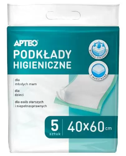 Apteo podkłady higieniczne 40 cm x 60 cm 5 sztuk zdjęcie