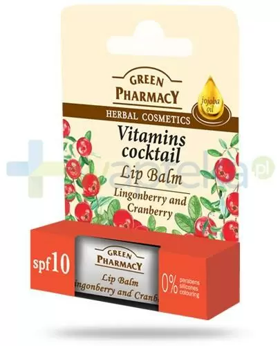 Green Pharmacy balsam do ust koktajl witaminowy SPF10 brusznica żurawina 3,6 g Elfa Pharm zdjęcie