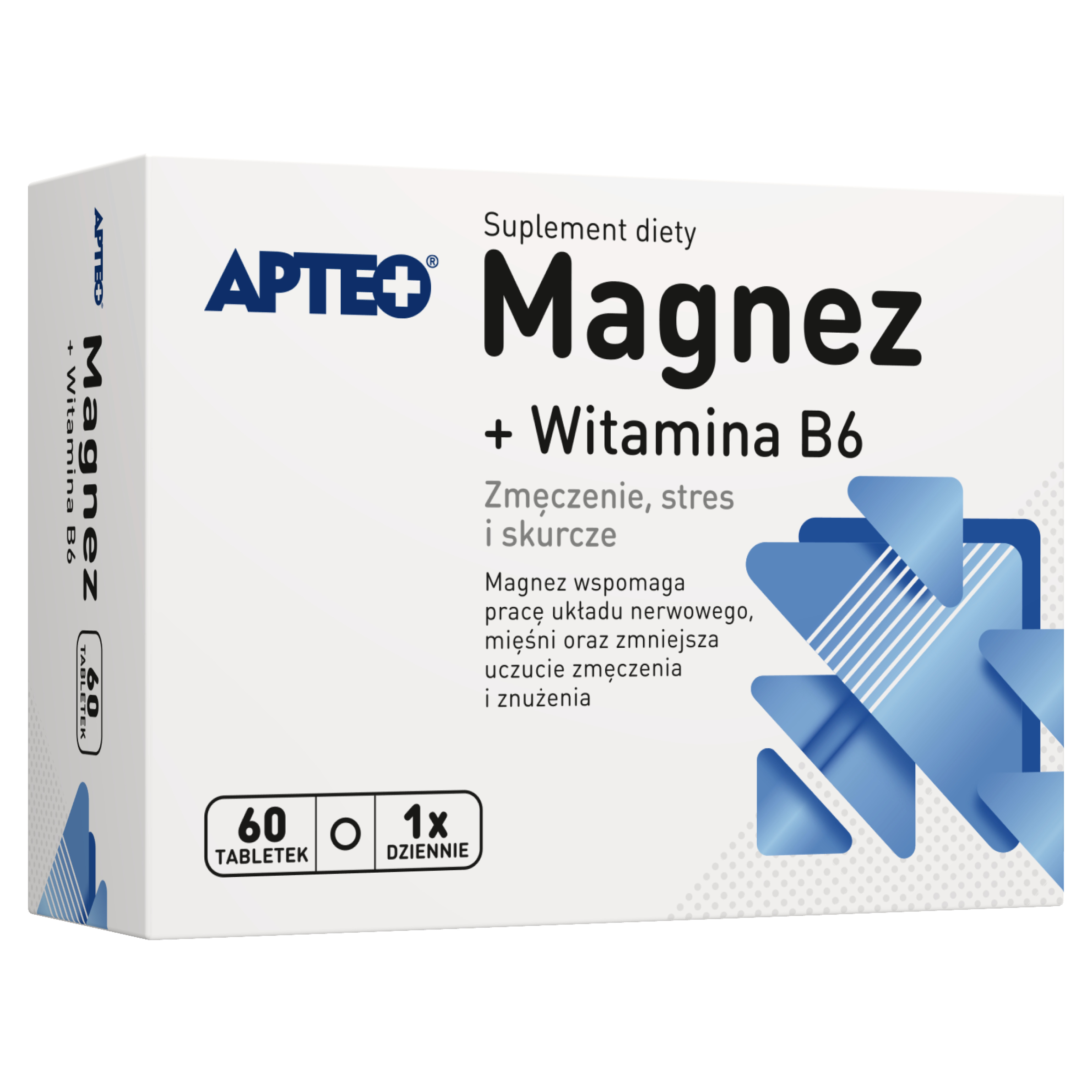 Apteo, Magnez + Witamina B6, tabletki, 60 sztuk zdjęcie