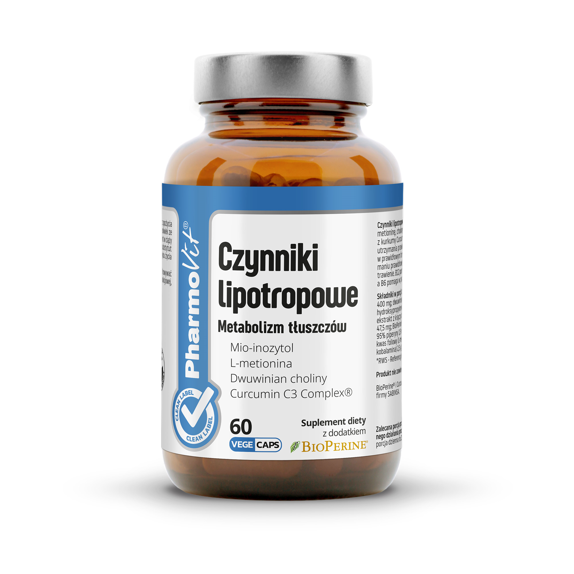 Pharmovit Czynniki lipotropowe Metabolizm tłuszczów, kapsułki, 60 sztuk zdjęcie