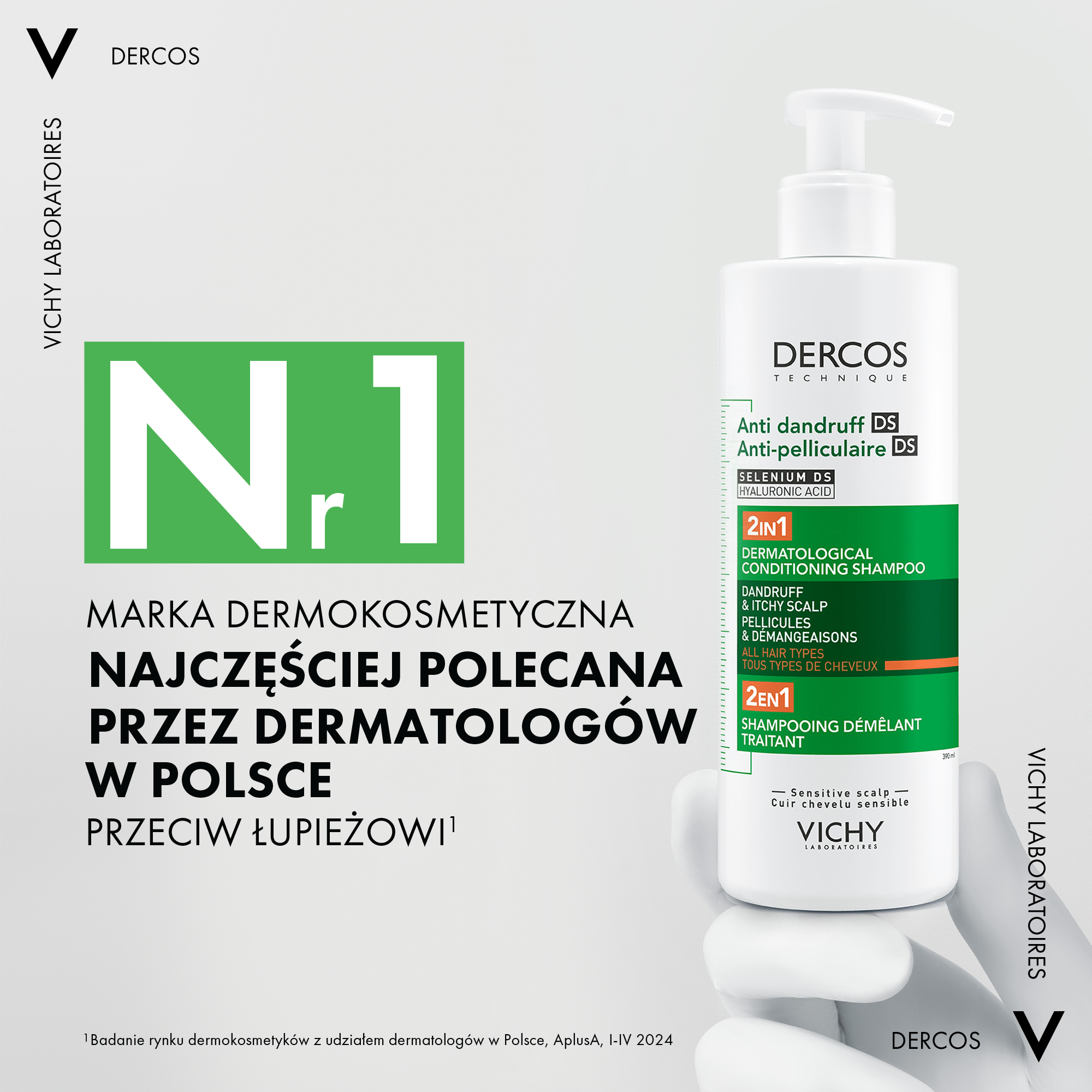 Vichy Dercos DS Szampon przeciwłupieżowy z odżywką 2w1 390 ml