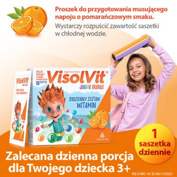 Visolvit Junior Orange proszek o smaku pomarańczowym 10 saszetek