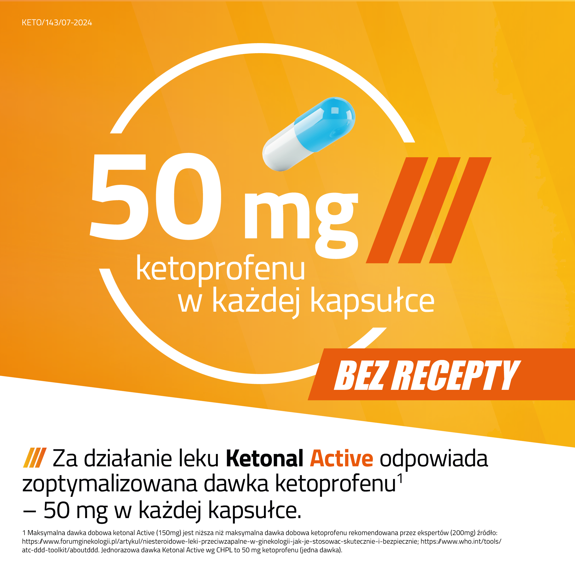 Ketonal Active 50 mg 30 kapsułek twardych
