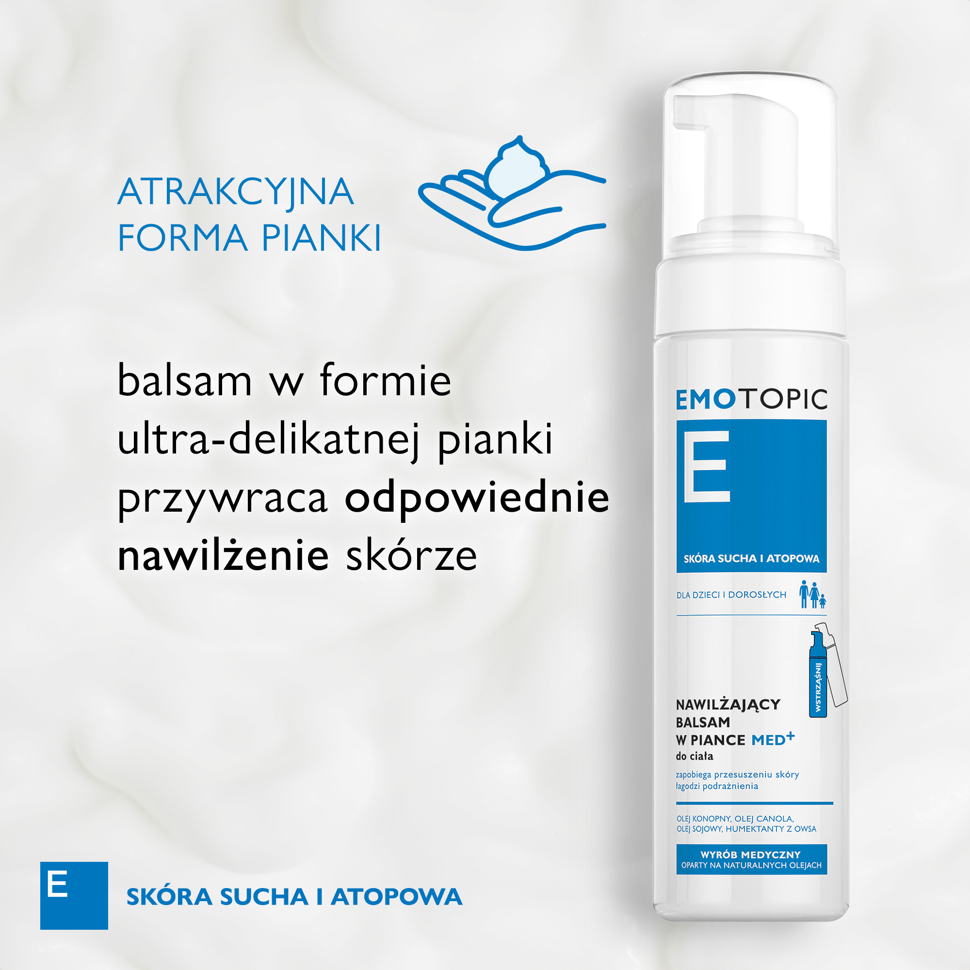 Emotopic nawilżający balsam w piance do ciała 200 ml