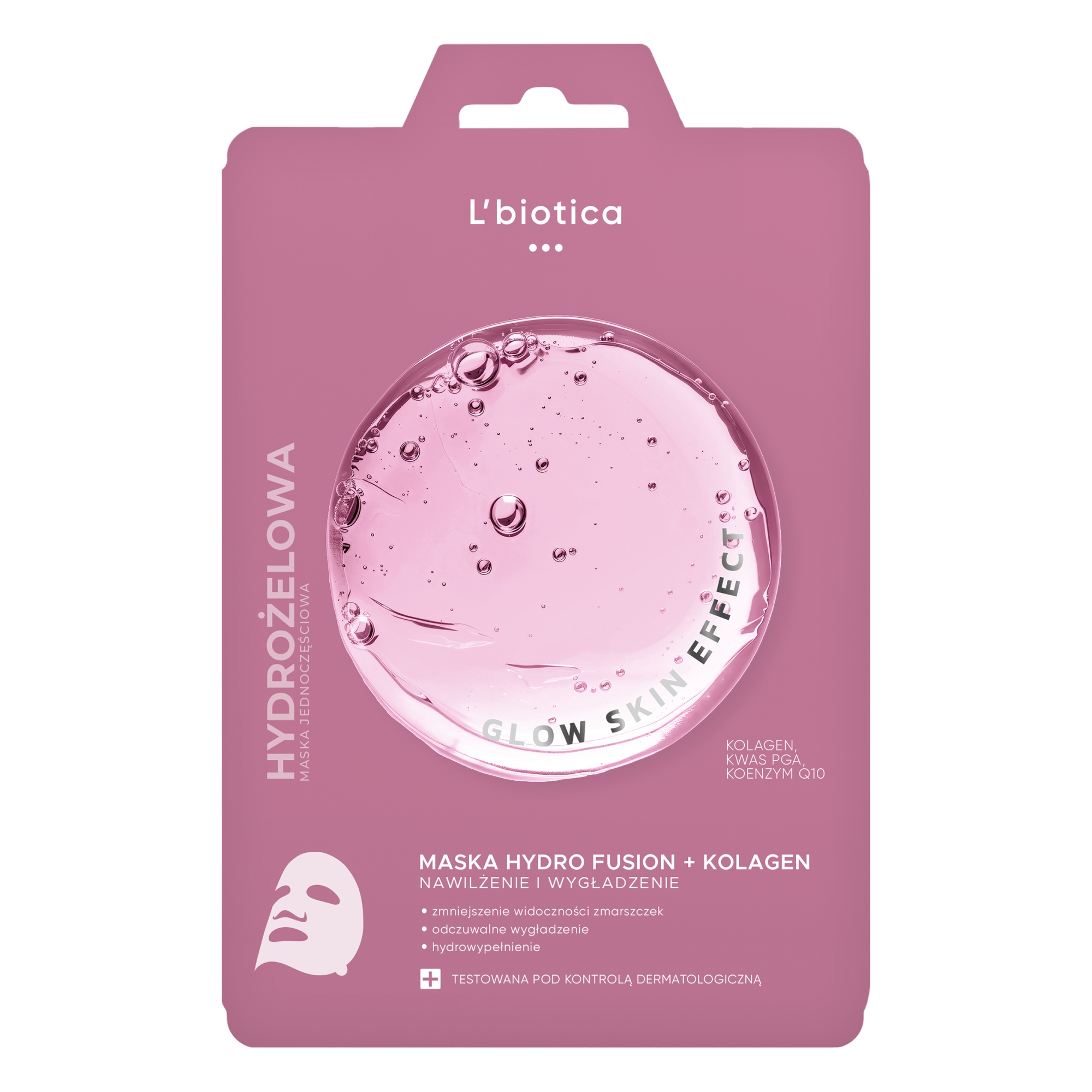 L'biotica, Hydrożelowa Maska do twarzy z kolagenem, 1 sztuka zdjęcie