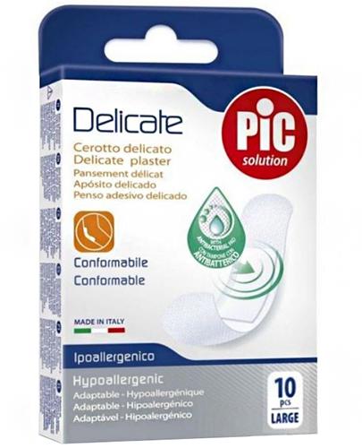 Pic Solution Delicate Delikatny plaster z antybakteryjnym z opatrunkiem 25 x 72 mm, 10 sztuk zdjęcie