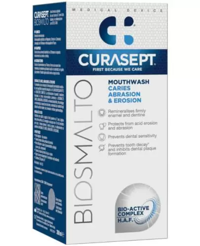 Curasept Biosmalto płyn do płukania jamy ustnej przeciw próchnicy, erozji i abrazji 300 ml zdjęcie