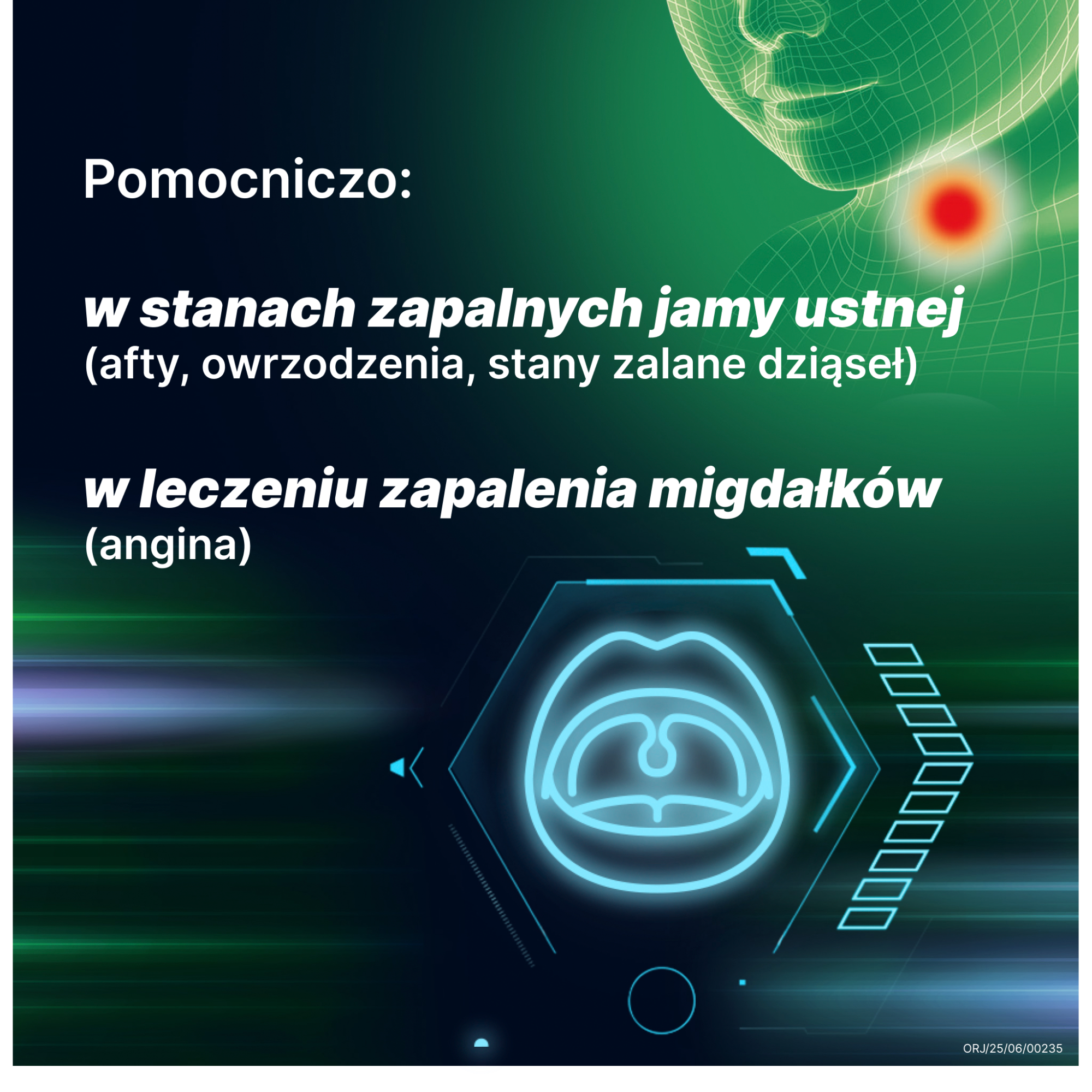 Orofar Junior tabletki do ssania na ból gardła smak pomarańczowy 24 sztuki