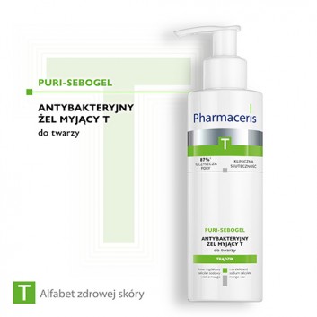 Pharmaceris T Puri-Sebogel, antybakteryjny żel myjący do twarzy, 190 ml
