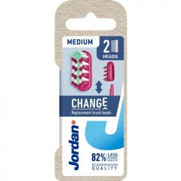Jordan Change Medium Wymienne końcówki do szczoteczki, 2 sztuki