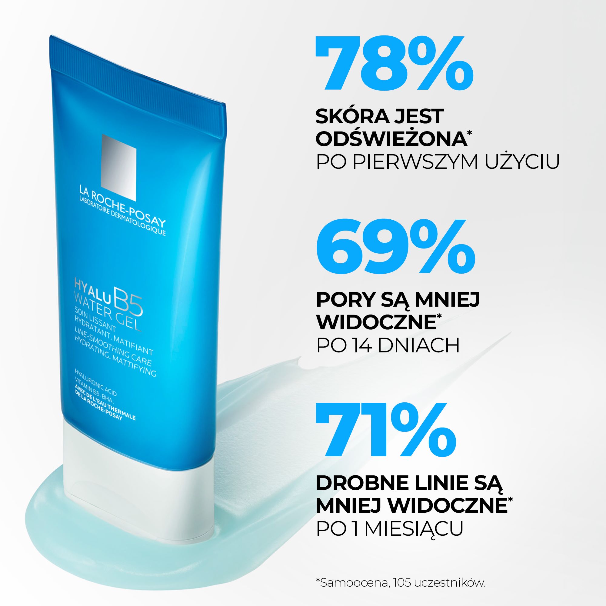 La Roche-Posay, Hyalu B5 Water Gel Hydro-Żel do twarzy, nawilżenie, matowienie, 40 ml