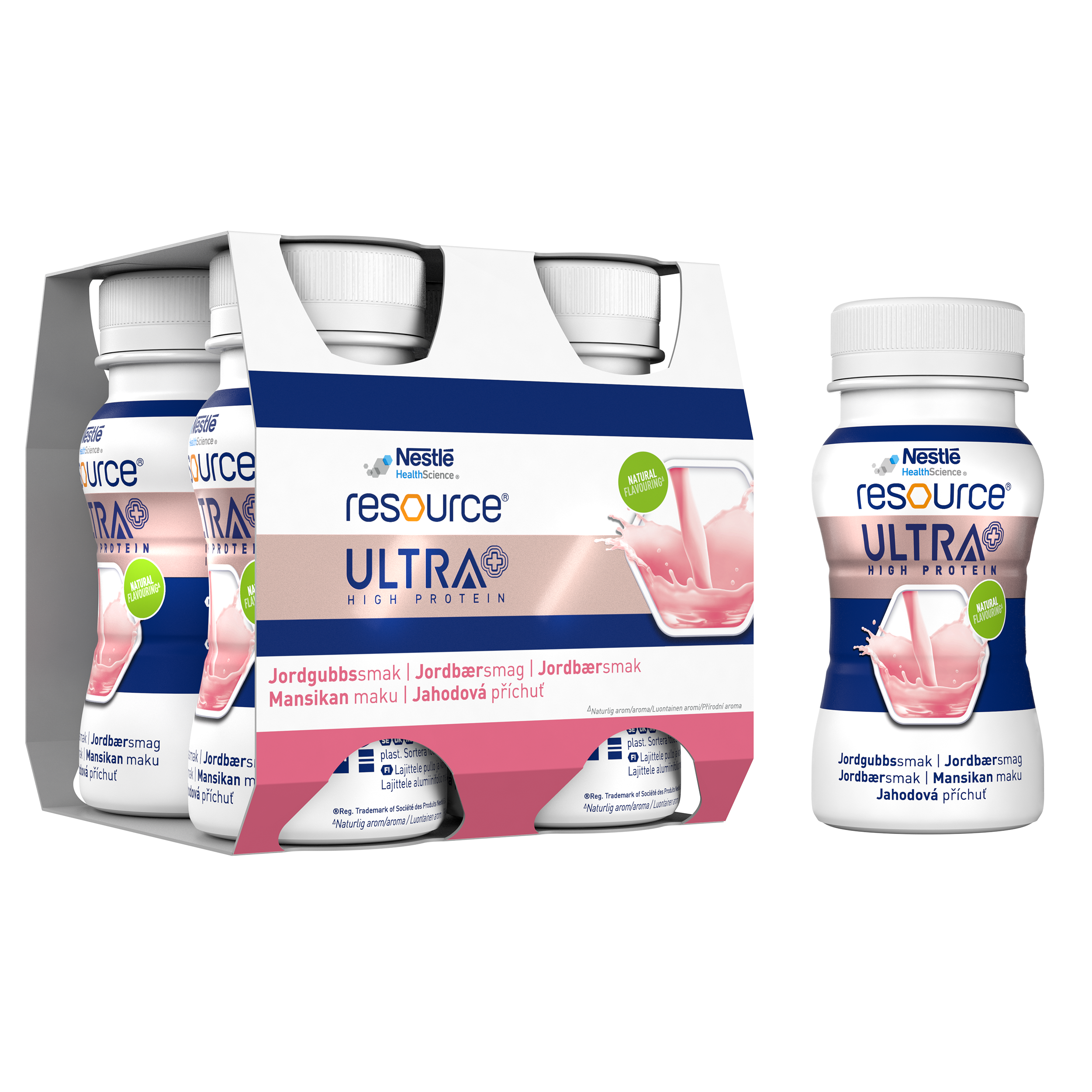 Nestle Resource Ultra + Truskawka, 4 x 125 ml