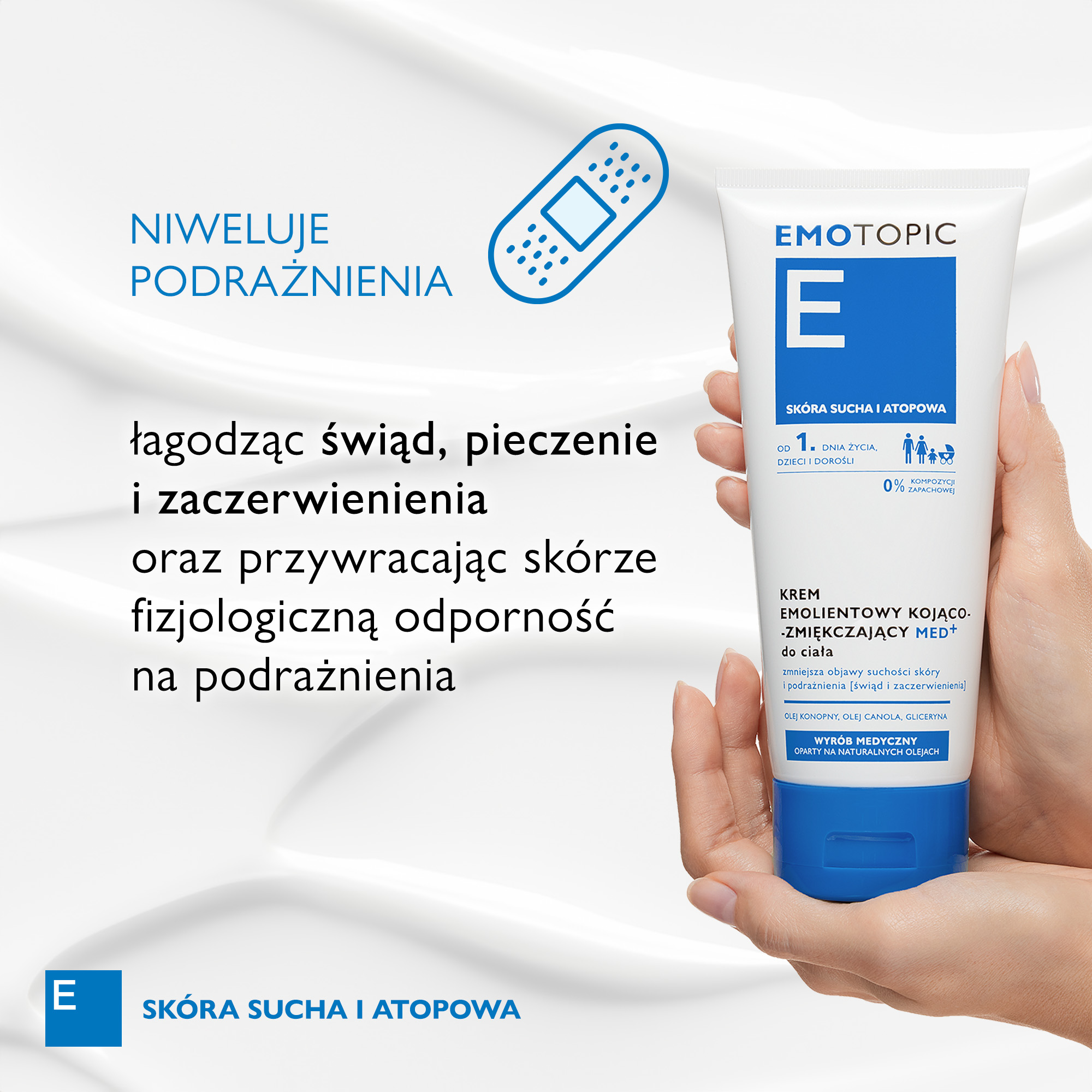 Emotopic krem emolientowy kojąco-zmiękczający MED+ do ciała do codziennego stosowania 200 ml