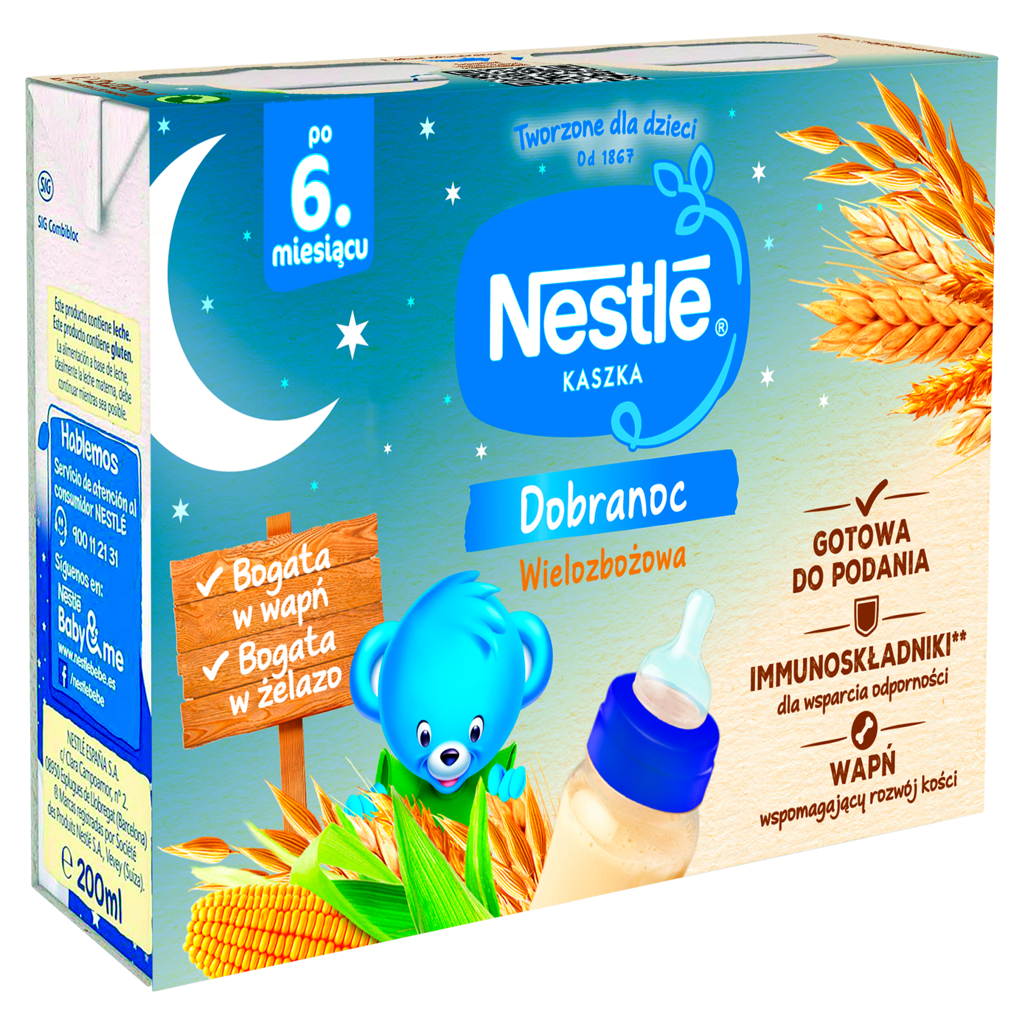 Nestle Dobranoc Kaszka do picia wielozbożowa po 6. miesiącu, 2 x 200 ml zdjęcie