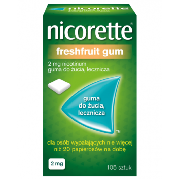 NICORETTE Fresh Fruit 2 mg, 105 sztuk Gumy na rzucanie palenia