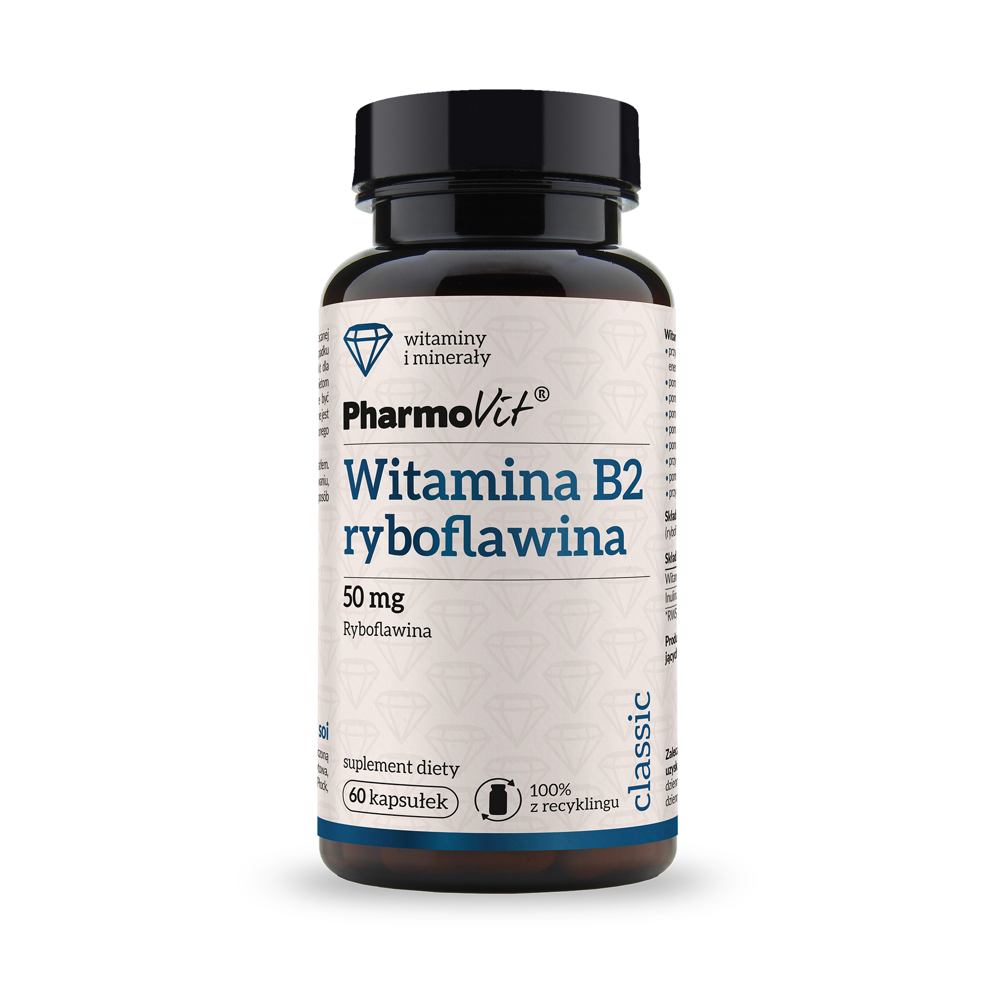 Pharmovit Witamina B2 ryboflawina 50 mg, kapsułki, 60 sztuk zdjęcie