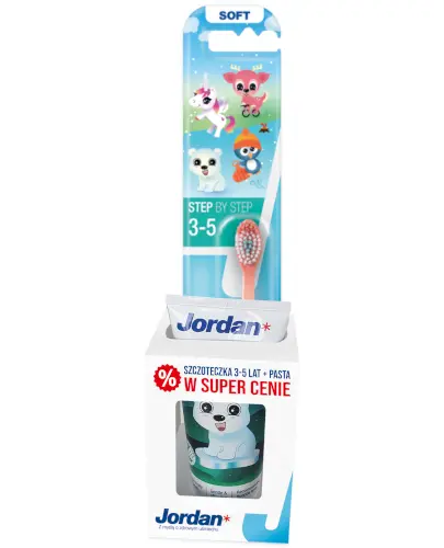 Jordan szczoteczka Step by step 3-5 + Pasta Kids 50 ml [zestaw] zdjęcie