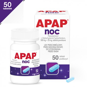 Apap Noc 500 mg + 25 mg 50 tabletek