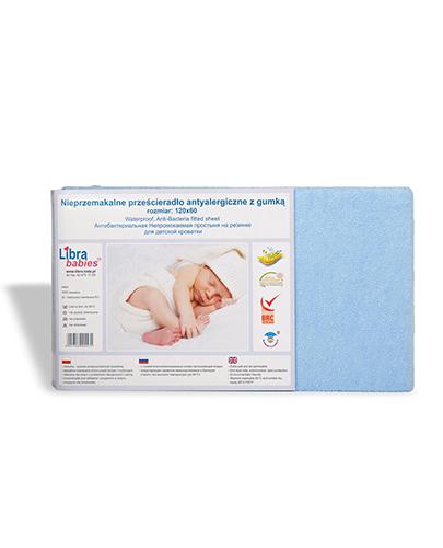 Libra babies nieprzemakalne prześcieradło antyalergiczne z gumką 120 x 60 niebieski, 1 szt., cena, opinie, właściwości zdjęcie