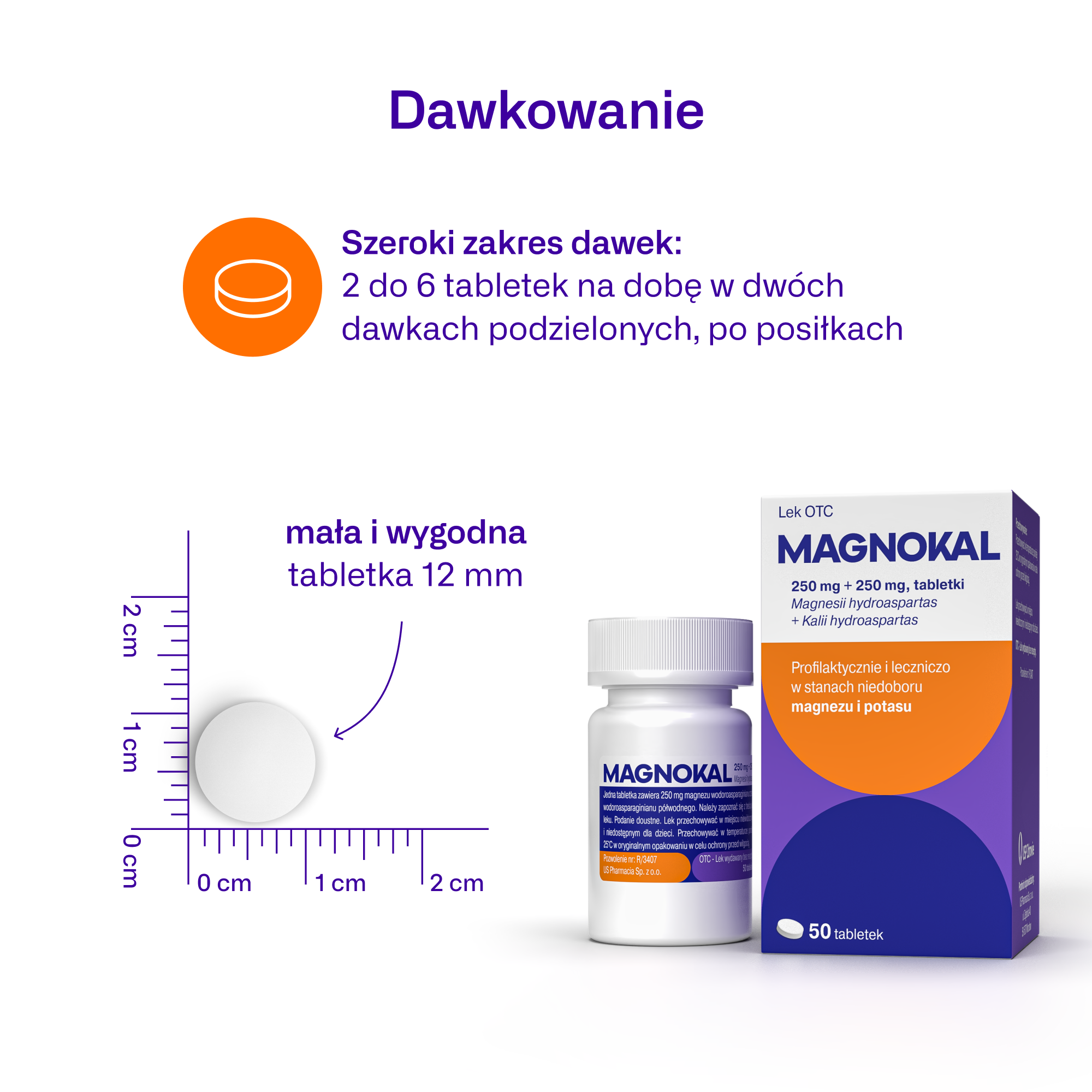 Teva Magnokal Asparaginian 250 mg + 250 mg 50 tabletek 