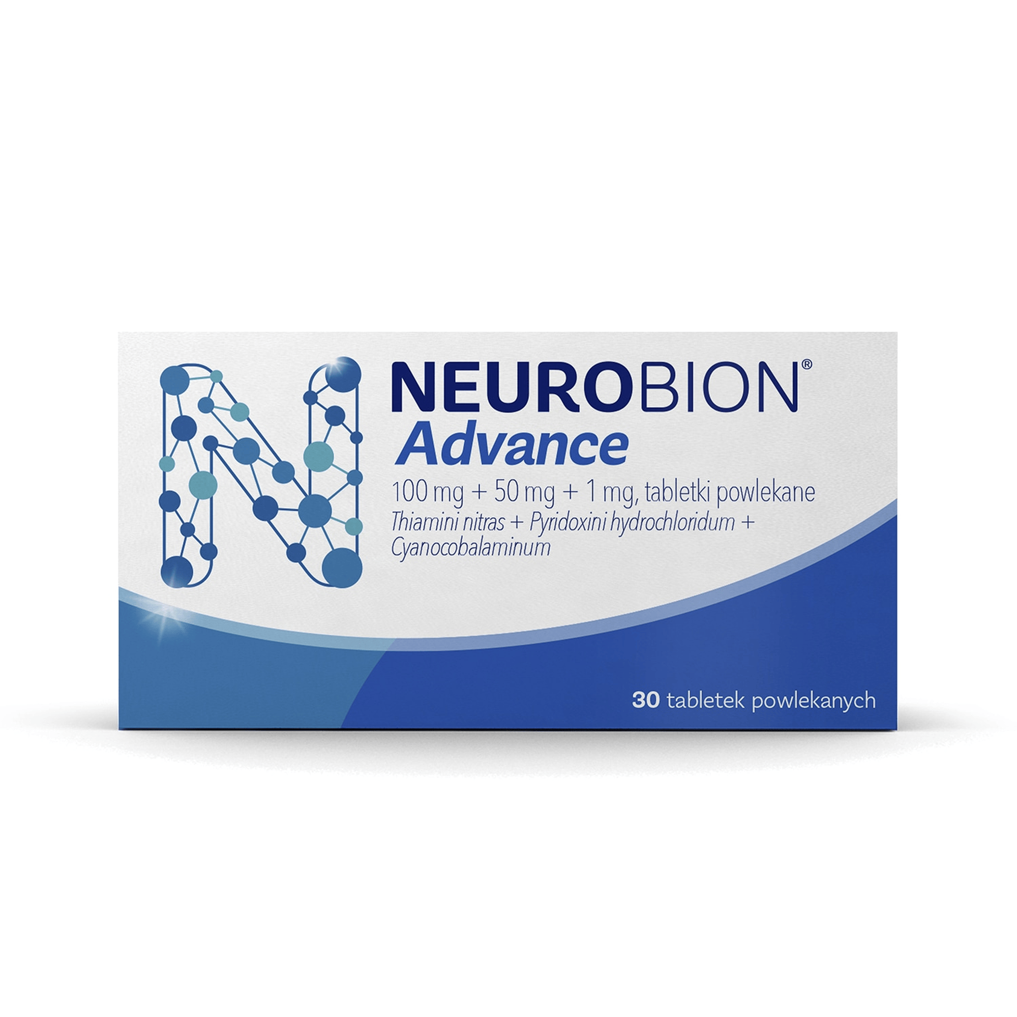 Neurobion Advance 100 mg + 50 mg + 1 mg, tabletki powlekane, 30 sztuk zdjęcie