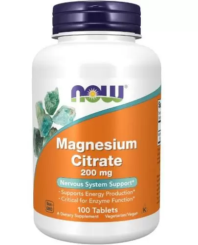 NOW Foods Magnesium Citrate 200 mg 100 tabletek zdjęcie