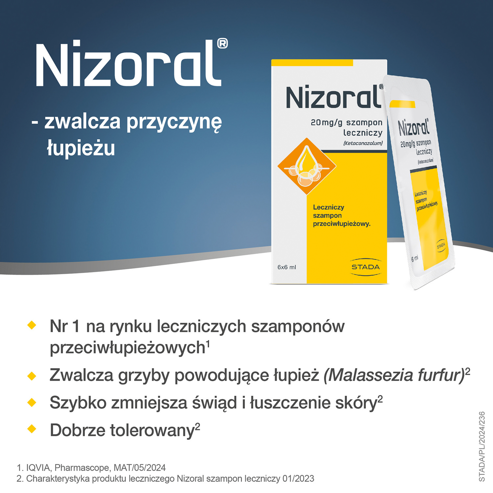 Nizoral 20 mg/g szampon przeciwłupieżowy 6x 6 ml