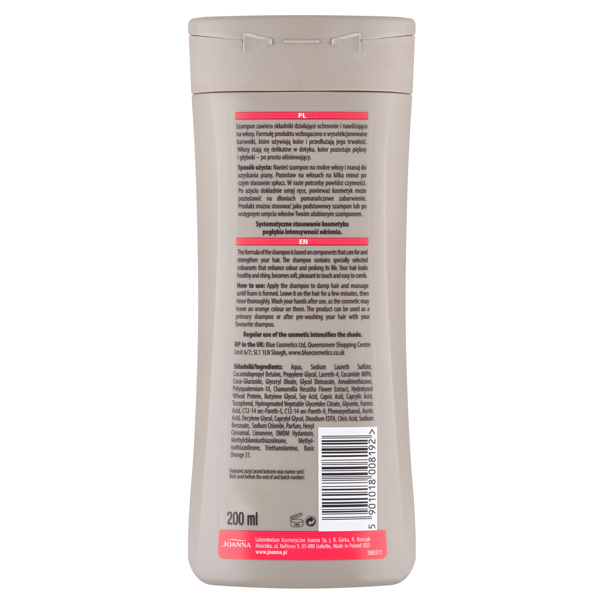 Joanna Ultra Color Szampon odcienie czerwieni, 200 ml 