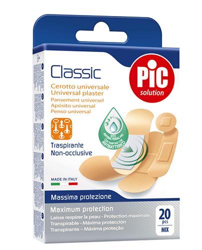 Pic Solution Classic Uniwersalny plaster z antybakteryjnym opatrunkiem, 20 sztuk zdjęcie