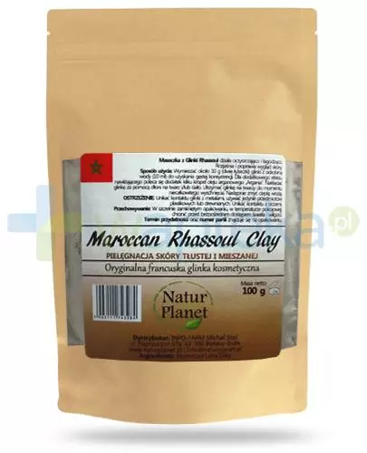Natur Planet Maroccan Rhassoul Clay francuska beżowa glinka kosmetyczna do skóry tłustej i mieszanej, proszek 100 g zdjęcie