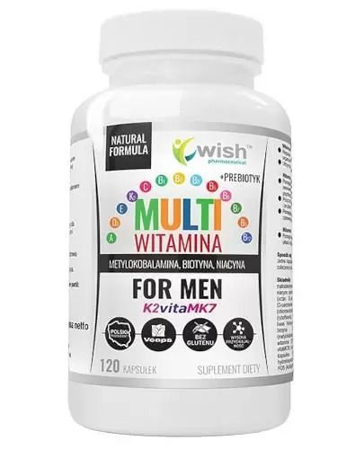 Wish Multiwitamina Complex Men + Prebiotyk witaminy dla mężczyzn 120 kapsułek zdjęcie