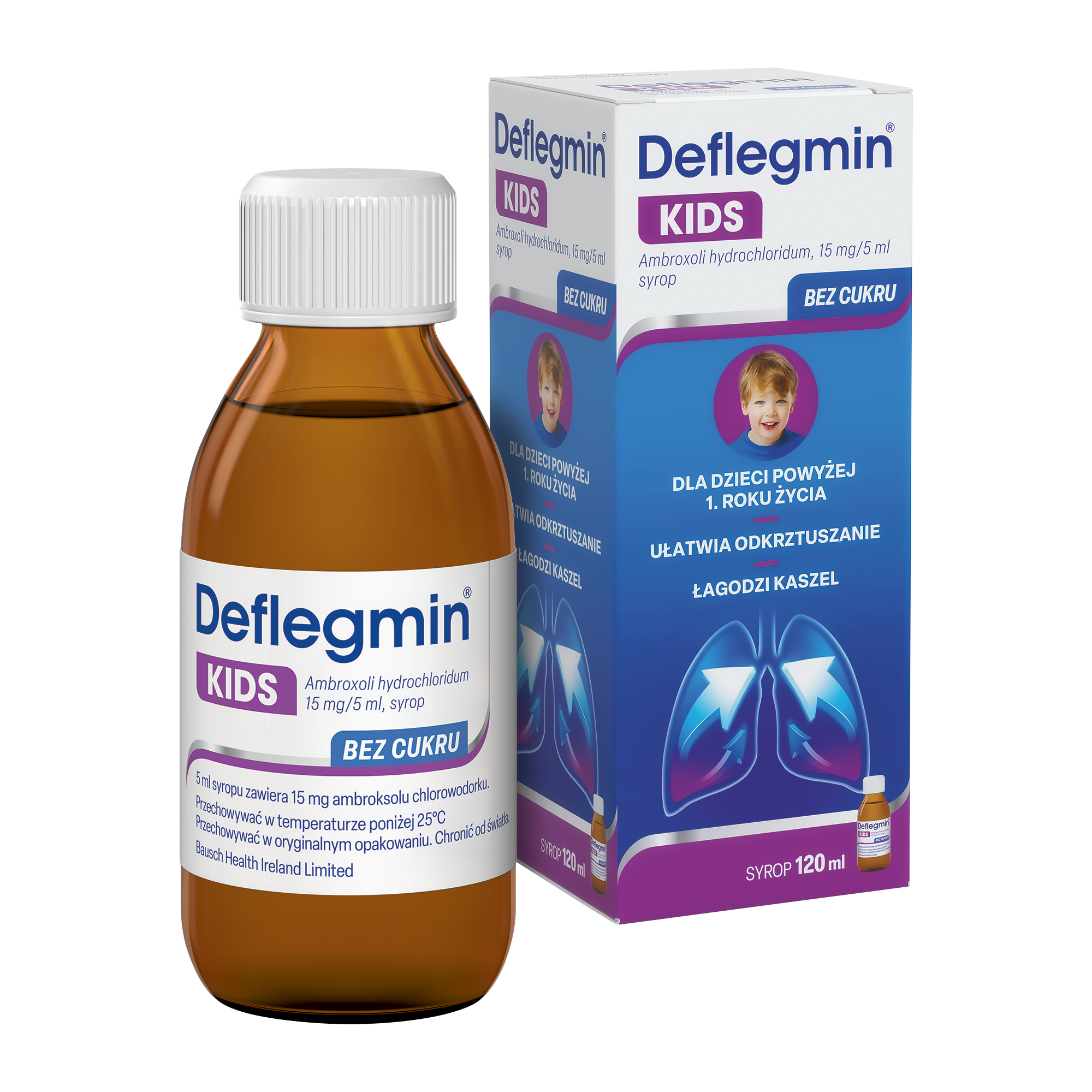 Deflegmin Junior 15mg/5ml, syrop 120 ml