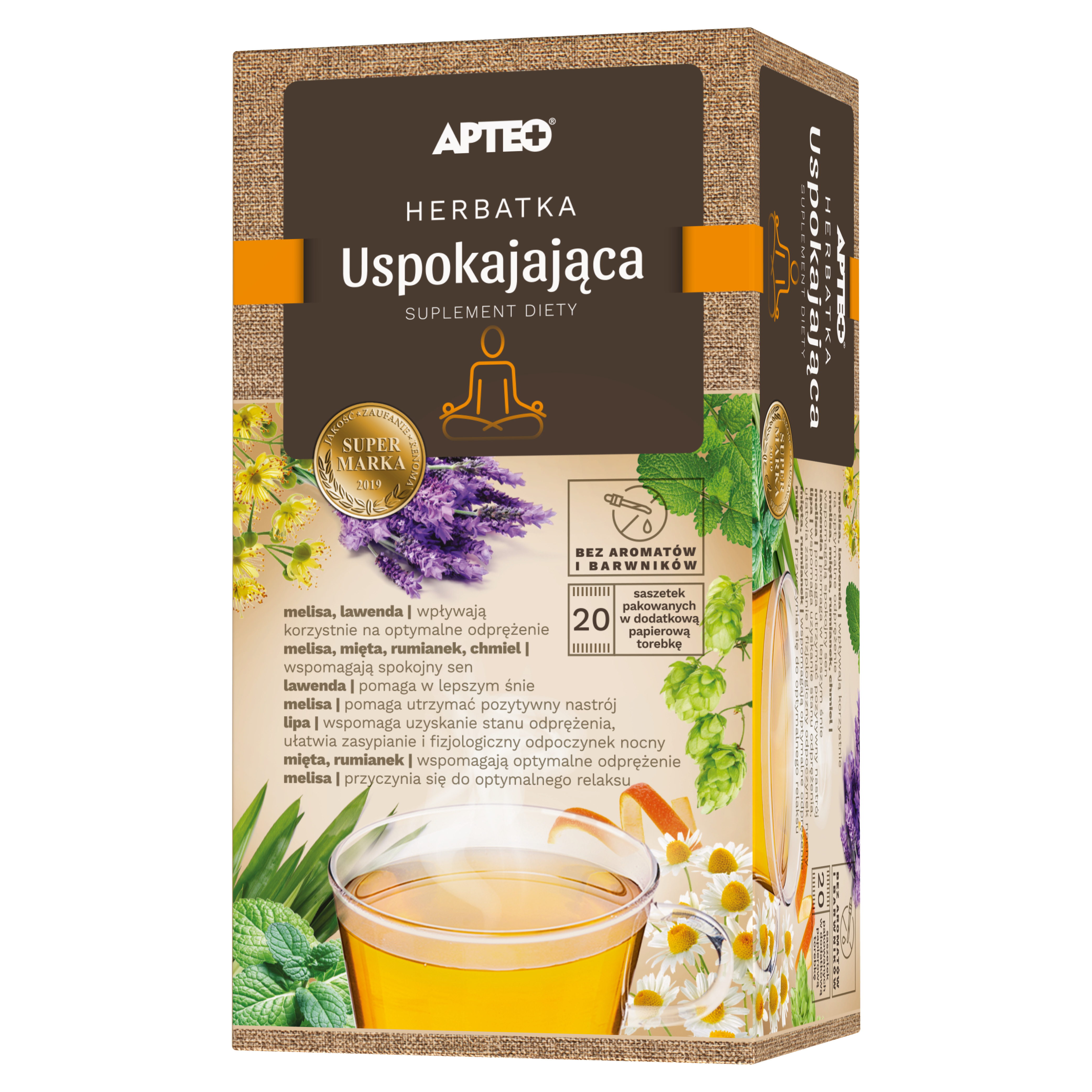 Apteo Natura herbatka uspokajająca z pomarańczą 20 saszetek zdjęcie