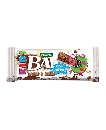 Bakalland BA! KIDS! Baton zbożowy Kakao i mleko, 25 g zdjęcie