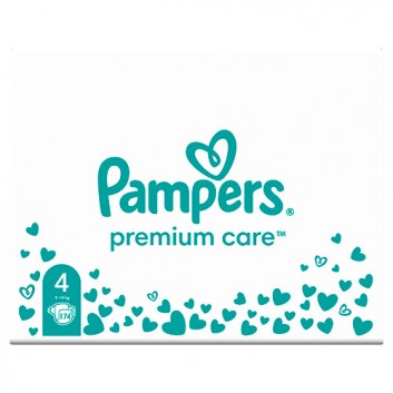 Pampers Premium Care, pieluchy rozmiar 4, 9-14 kg, 174 sztuki