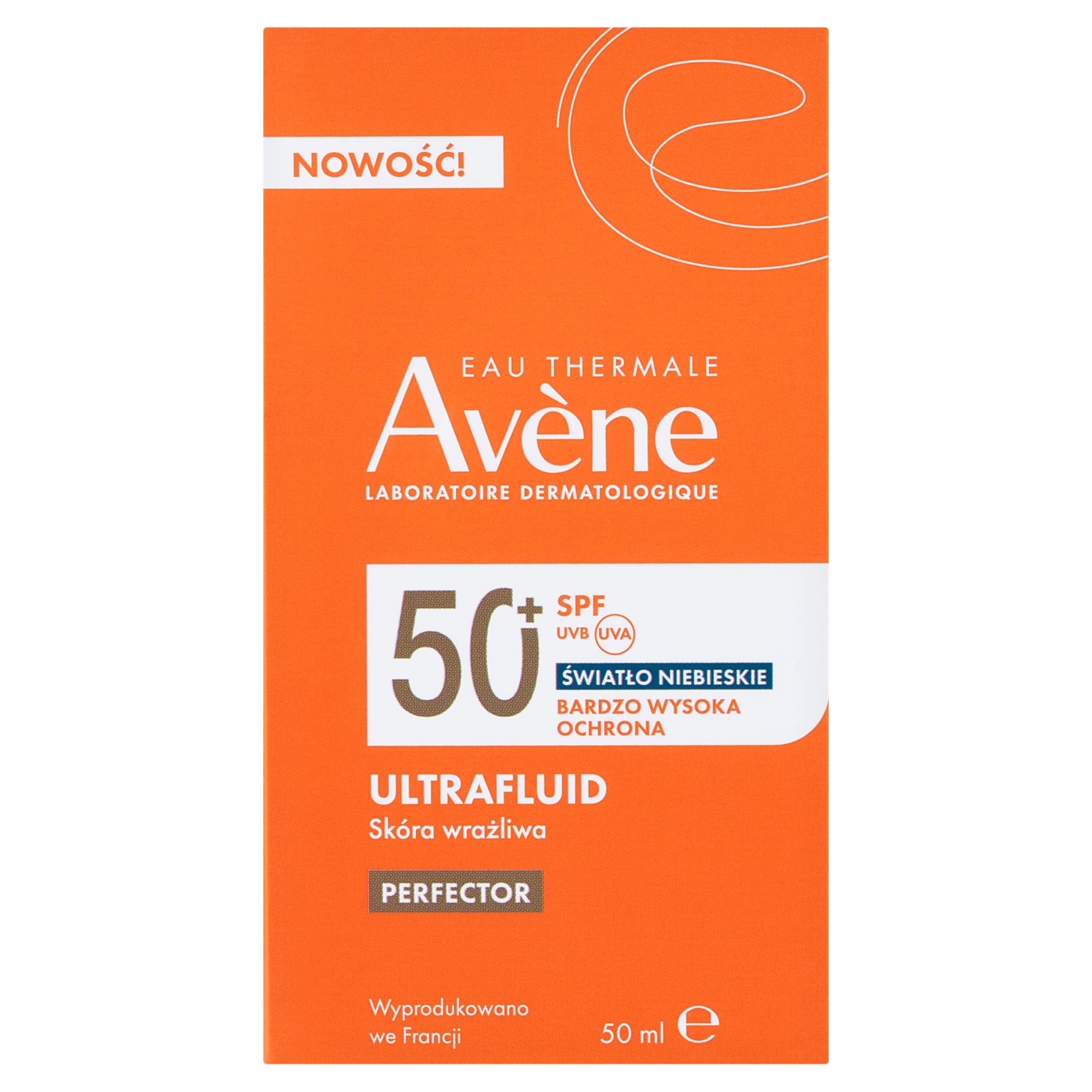 AVENE Bardzo wysoka ochrona przeciwsłoneczna Ultra Fluid Perfector SPF50+, 50 ml zdjęcie