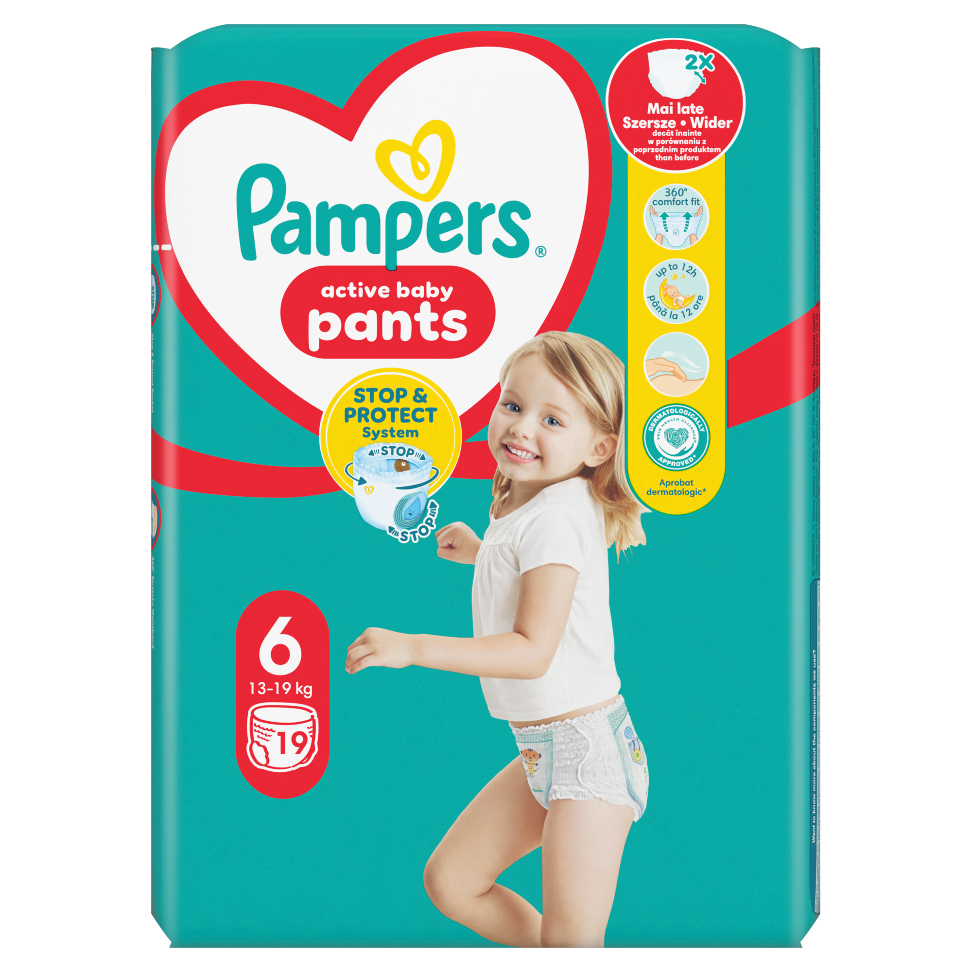 Pampers Pants Pieluchomajtki rozmiar 6, 14-19 kg, 19 szt., cena, opinie, wskazania zdjęcie