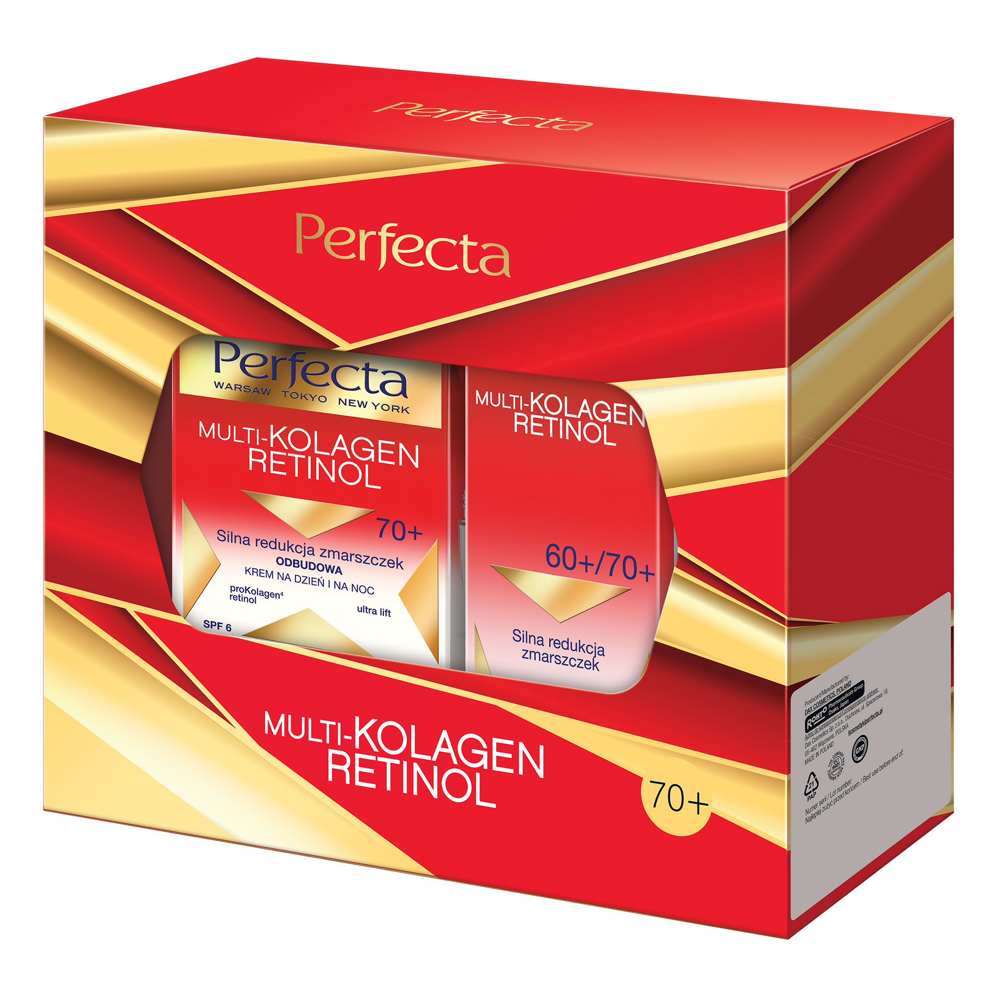 Perfecta Zestaw Multikolagen Retinol, Krem 70+, 50 ml+krem pod oczy, 15 ml zdjęcie