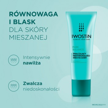 Iwostin Pure Balance zwalczający niedoskonałości krem na dzień, 50 ml, cena, opinie, stosowanie